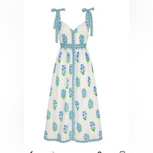 Pink city prints cyan Maree Magnolia Dress